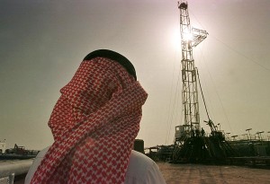 Saudi oil official at rig near Howta, Saudi Arabia. / John Moore / AP 