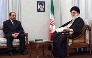 Iraqi Prime Minister Nouri Al Maliki meets with Iranian supreme leader Ali Khamenei.  /AP