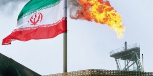 Natural gas flares from an oil production platform at Iran's Soroush oil fields in the Persian Gulf.  /Reuters