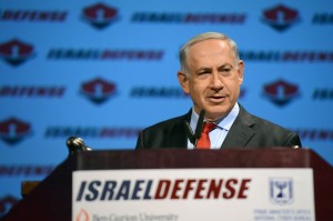 Prime Minister Benjamin Netanyahu addresses the Cybertech 2014 conference /Kobi Gideon/GPO/Flash90)