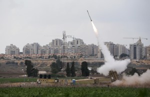 An Iron Dome launcher fires an interceptor rocket near the Israeli city of Ashkelon on Nov. 19, 2012.  /Reuters/Darren Whiteside