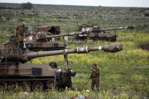 An Israeli mobile artillery unit is seen near Katzrin, Golan Heights on March 19.  /Reuters