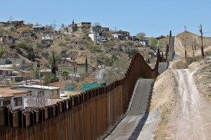 Border wall separating Nogales, Mexico and Nogales, Arizona.