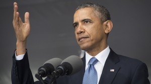 US President Barack Obama delivers the commencement address to the 2014 graduating class at the United States Military Academy at West Point, New York on May 28.  /AFP/Jim Watson