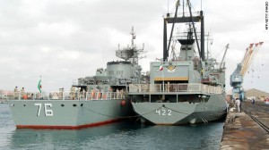 Iranian warships docked in the Port of Sudan.