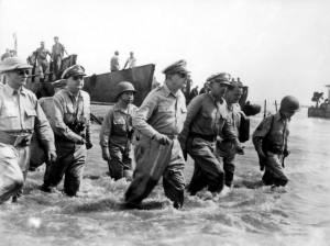 Two years after leaving the Philippines, U.S. Gen. Douglas MacArthur uttered the following on Oct. 20, 1944: ” People of the Philippines: I have returned. By the grace of Almighty God our forces stand again on Philippine soil — soil consecrated in the blood of our two peoples.”