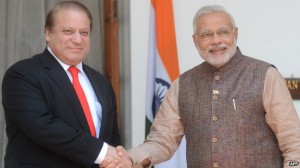 India’s Narendra Modi, right, and Pakistan’s Nawaz Sharif.
