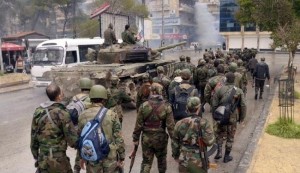 Syrian forces near Aleppo.