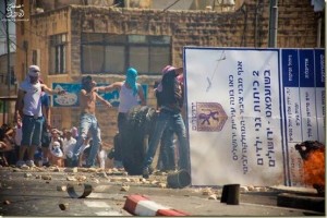Arab rioters in the Shuafat neighborhood of Jerusalem. 
