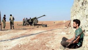 Syrian rebels north of Aleppo on Aug. 5.   /Ahmed Muhamed Ali/Anadolu Agency/Getty Images