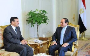 Egyptian President Abdul Fatah Sisi meets with U.S. Rep. Darrell Issa.