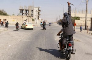 ISIL fighters in Tabqa, Syria.