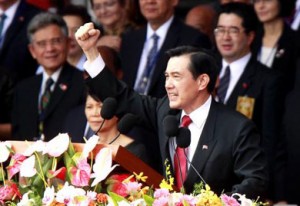 President Ma Ying-jeou speaks at the National Day celebration in Taipei on Oct. 10.   / Reuters