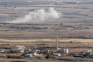 View from the Israeli-annexed Golan Heights on Sept, 5, of the Syrian village Qahtaniah.