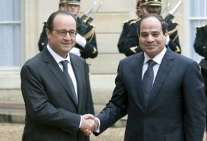 French President Francois Hollande with Egyptian President Abdel Fattah al-Sisi in Paris, on Nov. 26. / Alain Jocard / AFP