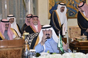Saudi King Abdullah at an emergency session of the six-nation Gulf Cooperation Council in Riyadh, on Nov. 16. / SPA / AP Photo