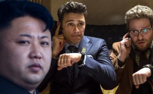 Collage of North Korean ruler Kim Jong-Un, right, and a still from the film 'The Interview'.