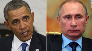All talk: U.S President Barack Obama has taken little action against Russian President Vladimir Putin in the Ukraine crisis.
