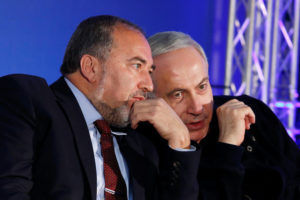 Avigdor Lieberman and Israeli Prime Minister Benjamin Netanyahu. /Reuters