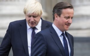 London Mayor Boris Johnson, left and Prime Minister David Cameron.