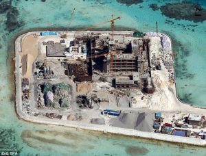 Chinese construction in South China Sea. /EPA