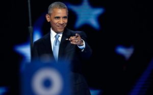 President Barack Obama at the Democratic National Convention on July 27. /Reuters