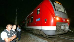 The attacker fled the train but was later shot dead after confronting police. /EPA