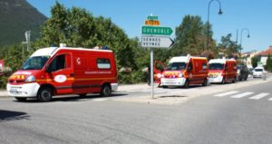 Rescue vehicles at the scene of the attack. /Matrix Pictures