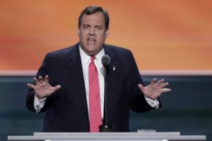 New Jersey Gov. Chris Christie speaks during the second day of the Republican National Convention. /AP