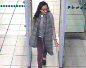 Kadiza Sultana, a British schoolgirl, in a video still of her passing through security at Gatwick Airport last year before she and two fellow teenagers boarded a flight to Turkey and then a bus to Syria. /Metropolitan Police, via Reuters 