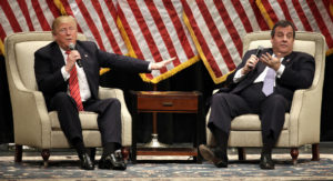 GOP presidential candidate Donald Trump with New Jersey Gov. Chris Christie. /AP