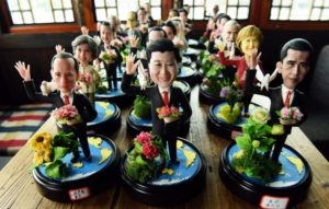 dough figurines of G20 Country Leaders made by folk craftsman Wu Xiaoli for welcoming the coming summit in Hangzhou, east China’s Zhejiang province. The 11th G20 Leaders Summit will be held from Sept. 4 to 5 in Hangzhou. /AFP