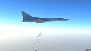 Russia's Defence Ministry released an image on Aug. 14 of a Tu-22M3 near Deir ez-Zor, Syria.