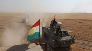 Kurdish Peshmerga forces on the southeast of Mosul, Iraq, August 14. /Reuters