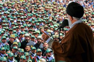 Iranian supreme leader Ayatollah Ali Khamenei speaks at the IRGC military academy.