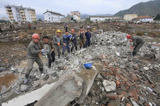 Rushing to aid North Korean victims of a massive flood near China …. wait a minute; What?