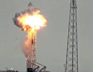 Facebook's satellite explodes on the launch pad at Cape Canaveral on Sept. 1. /YouTube