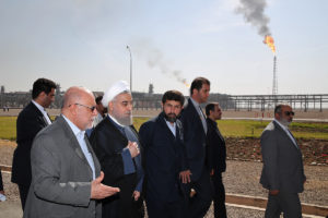 President Hassan Rouhani was on had for the opening of the Yadavaran oilfield.