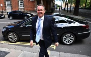 Liam Fox will be tasked with helping to secure trade deals with other countries following Brexit.
