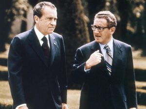 President Richard Nixon and National Security Advisor Henry Kissinger in Vienna, Austria, May 1972. / AFP / Getty