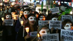 Massive but peaceful protests in Seoul have neutralized a female head of state despised by Pyongyang.