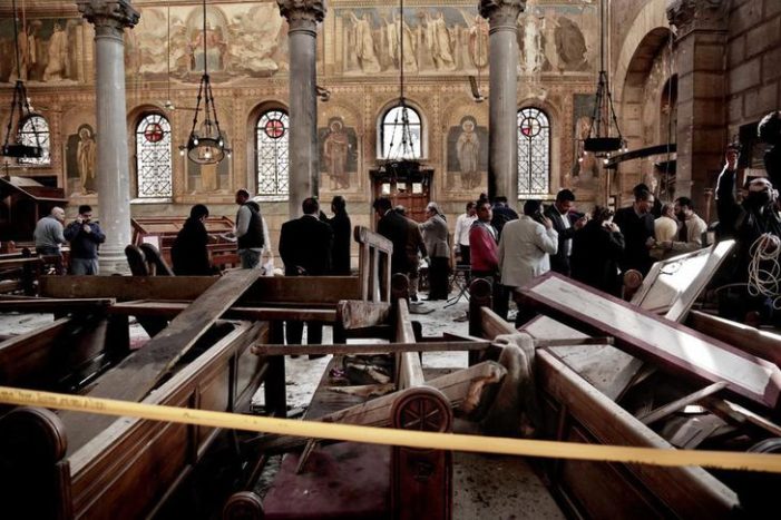 Bomb thown into Coptic cathedral kills 25, mostly women and children