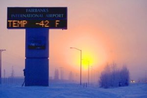 Thermometer reads 42 below in Fairbanks