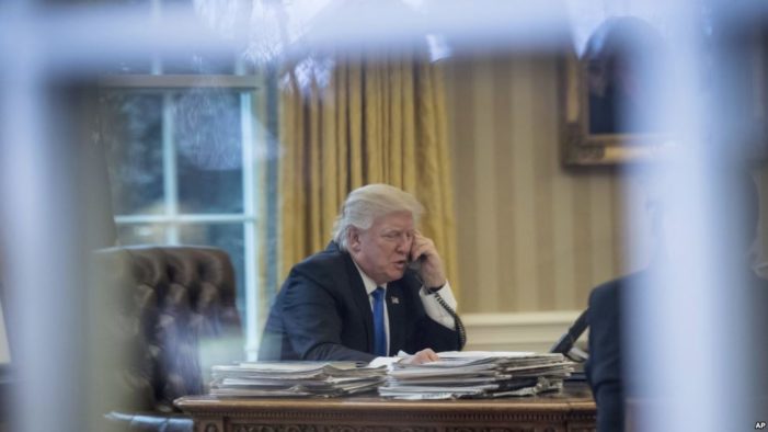 In first official phone call, Trump and Putin agree to work together