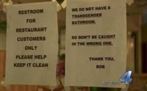 Oklahoma restaurant’s ‘we don’t have a transgender bathroom’ sign creates media storm