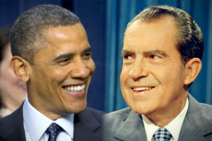 Barack Obama and Richard Nixon: Neither approved the wiretaps of their political enemies