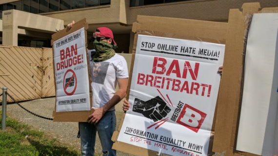 Protesters wants ‘free and equal’ Internet that bans Drudge and Breitbart