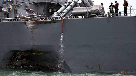 U.S. Pacific fleet halts ops after 4th incident in 2017; USS John McCain collides with tanker