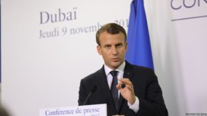 French president says Iran tied to Yemeni missile launch, calls for talks