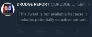 Twitter censors Drudge tweet of Trump 2020 slogan as ‘sensitive content’